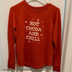 Comfortable Cuddl Duds Women’s Red Long Sleeve Tee with Cozy Print. Size XS.